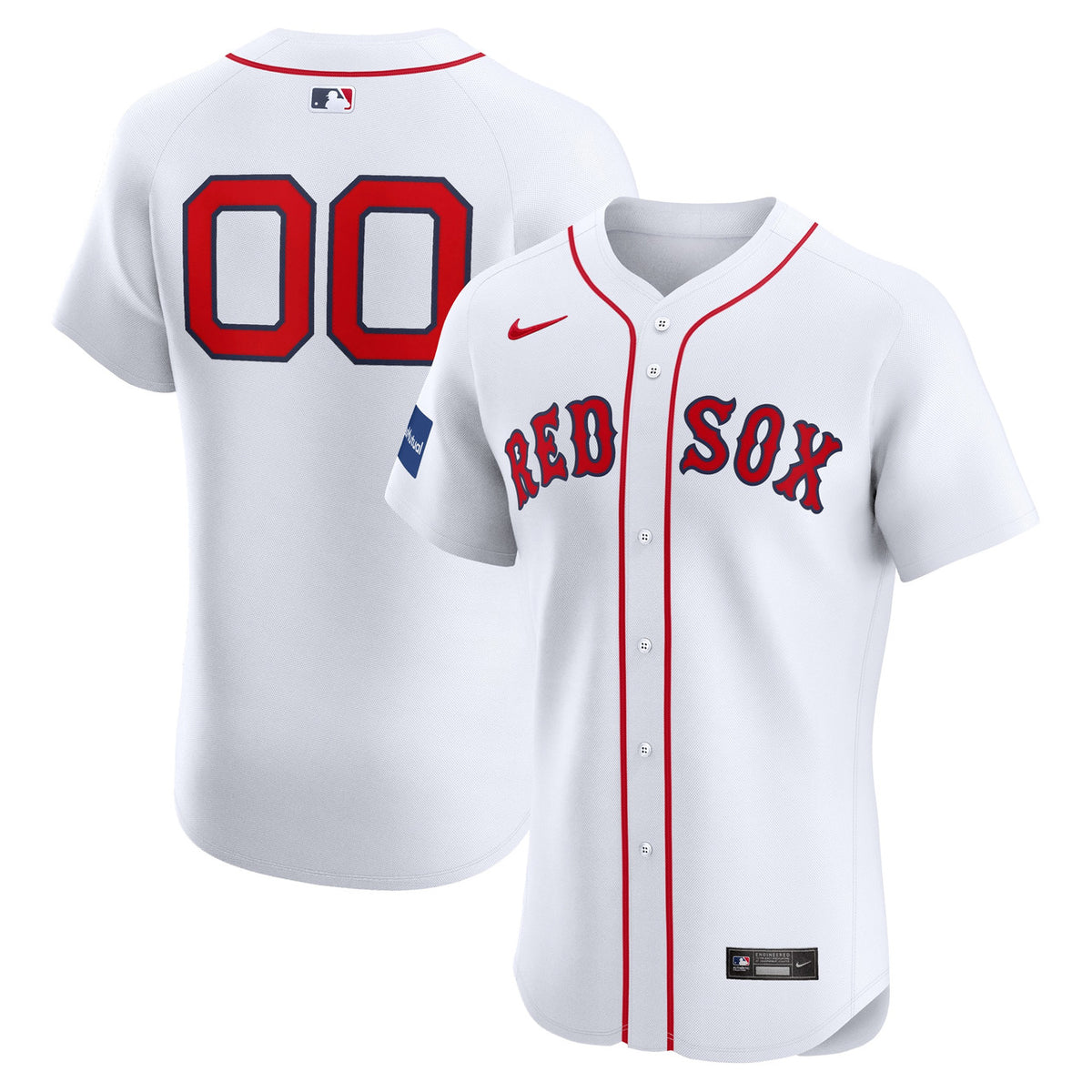 Boston Red Sox Nike Home Elite Custom Patch Jersey - White
