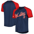 Boston Red Sox Stitches Button-Down Raglan Fashion Limited Jersey - Navy