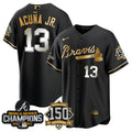 Black Gold #1 Atlanta Braves Champion World Series Limited Cool Base Jersey