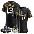 Black Gold #1 Atlanta Braves Champion World Series Limited Flex Base Jersey
