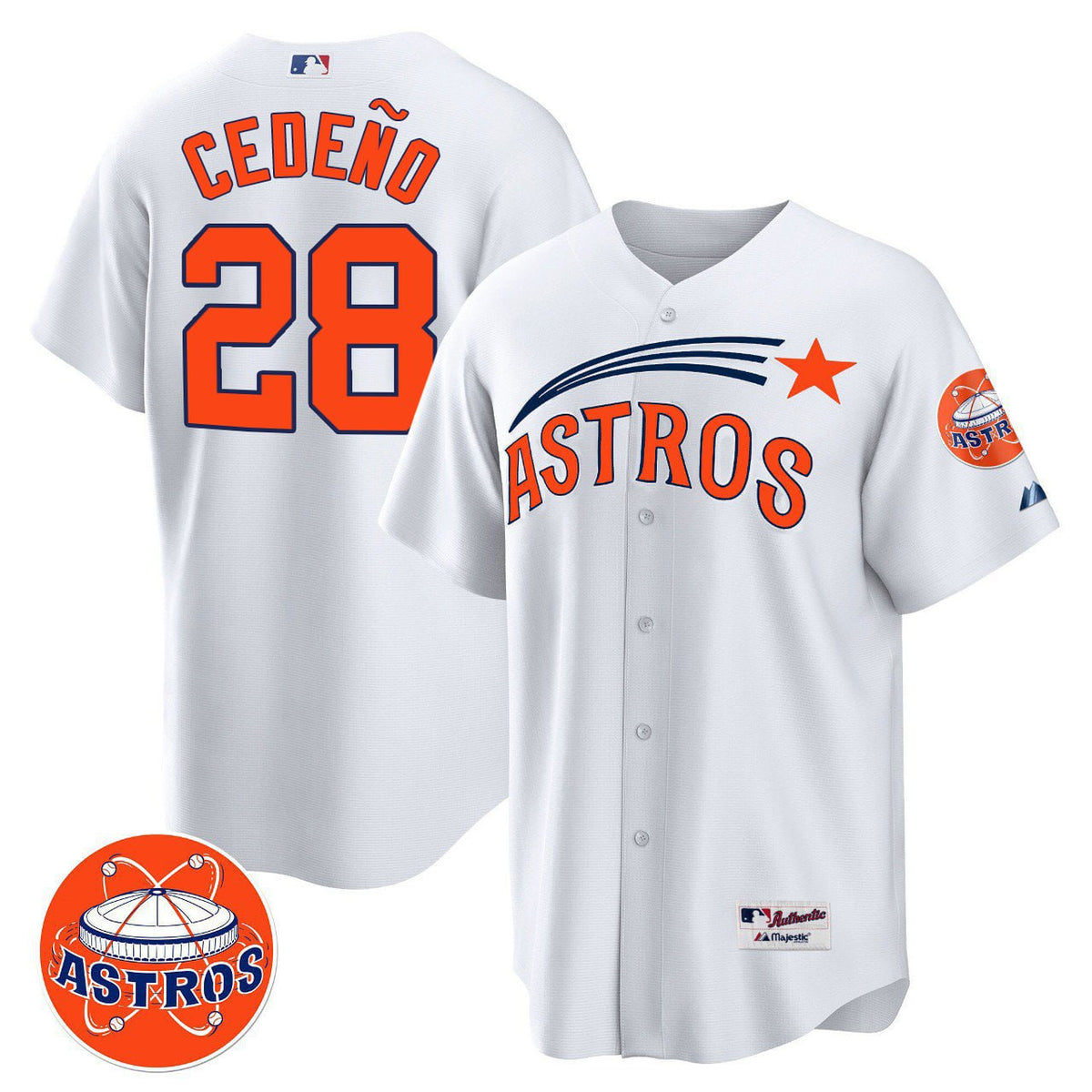 Houston Astros #1 C���� ���2����1���2Sar Cede����1���2����1���2O Limited Jersey - White