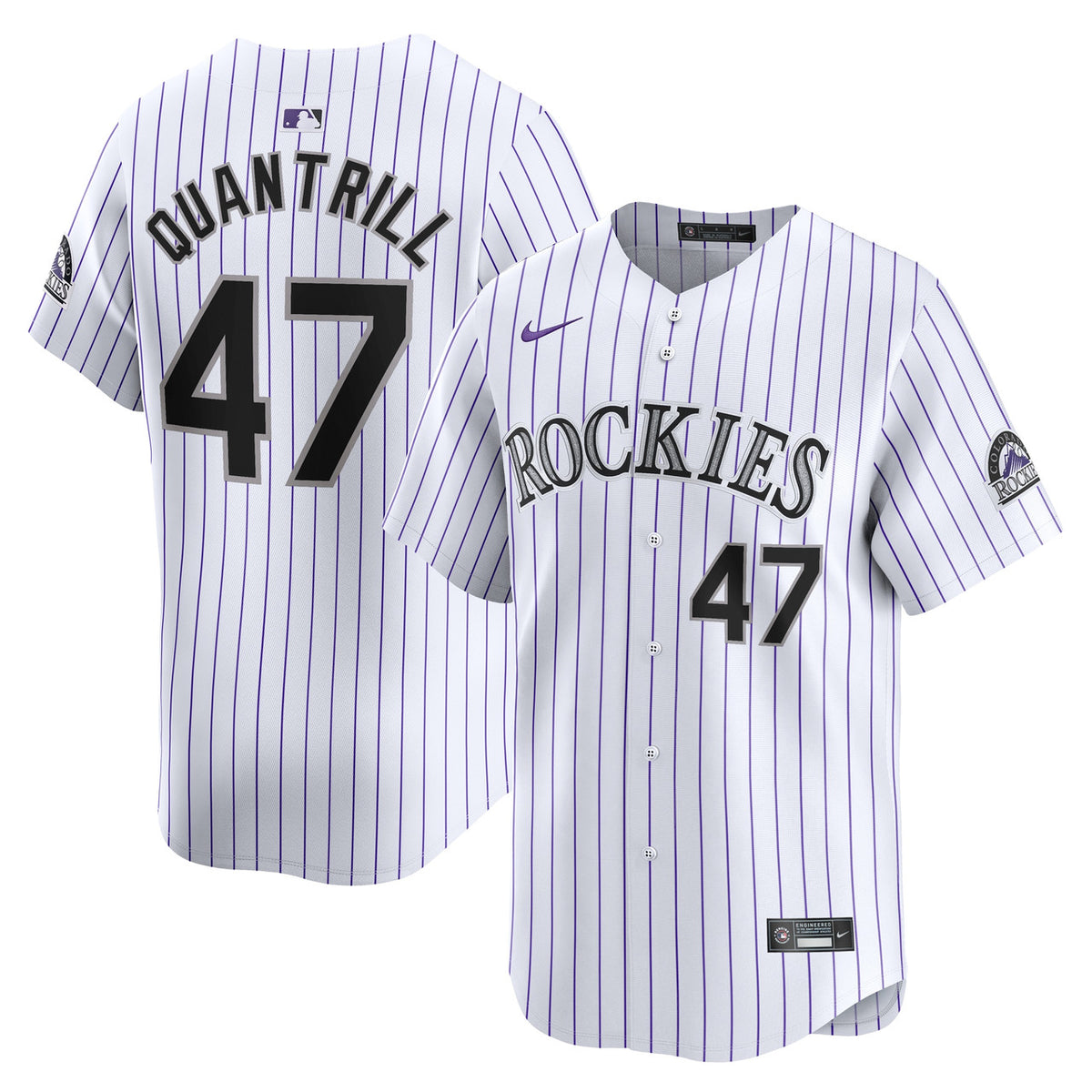 Cal Quantrill #47 Colorado Rockies Nike Home Limited Player Jersey - White