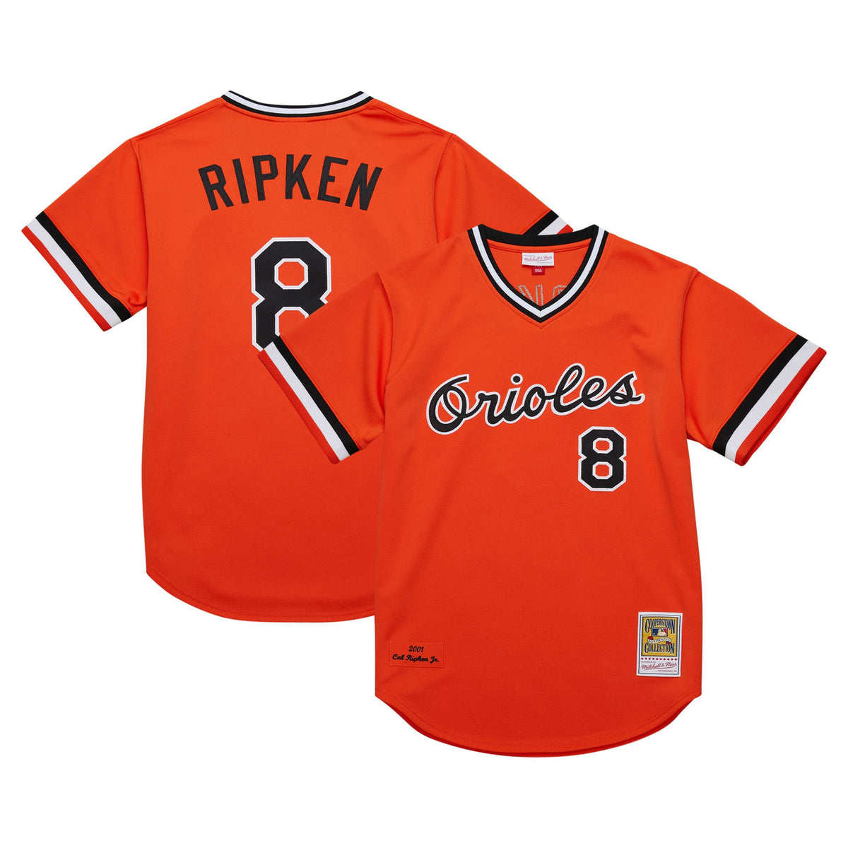 Cal Ripken Jr. #8 Baltimore Orioles Mitchell Ness 2001 Cooperstown Authentic Throwback Jersey - Orange