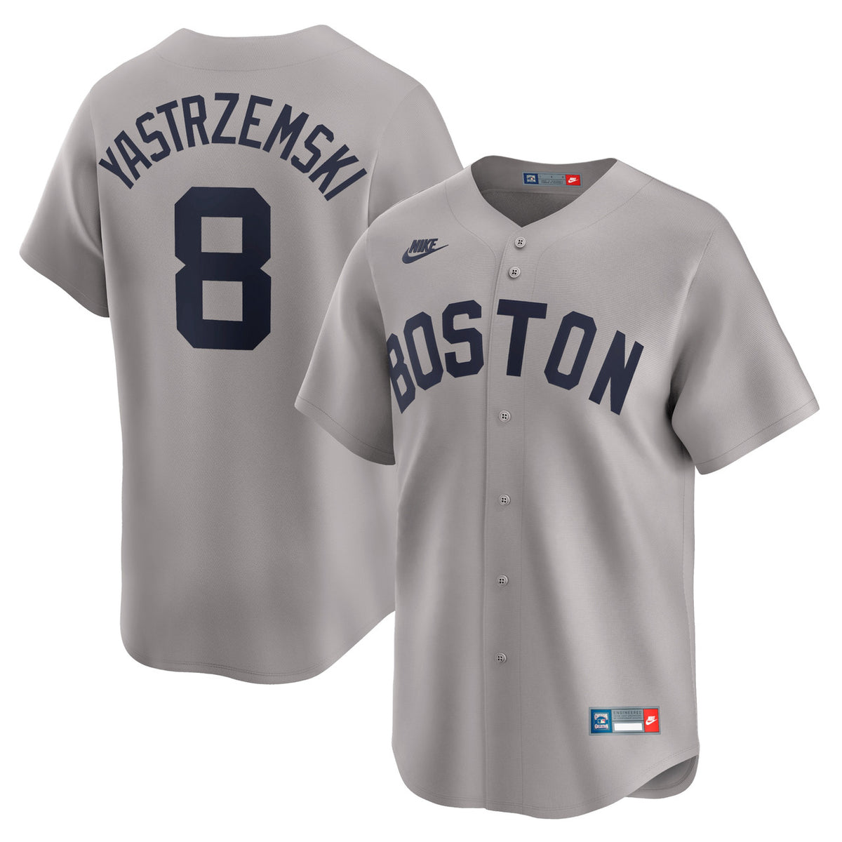 Carl Yastrzemski #8 Boston Red Sox Nike Throwback Cooperstown Limited Jersey - Gray
