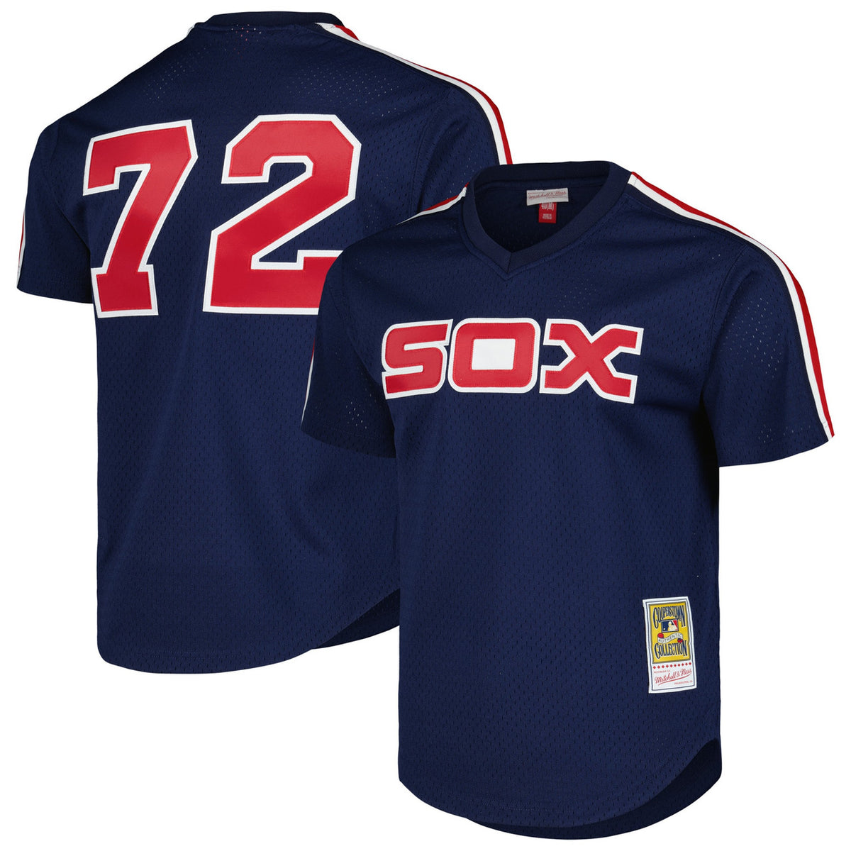 Carlton Fisk #72 Chicago White Sox Mitchell Ness 1983 Cooperstown Mesh Limited Batting Practice Jersey - Navy