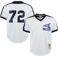 Carlton Fisk #72 Chicago White Sox Mitchell Ness Cooperstown Mesh Limited Batting Practice Jersey - White