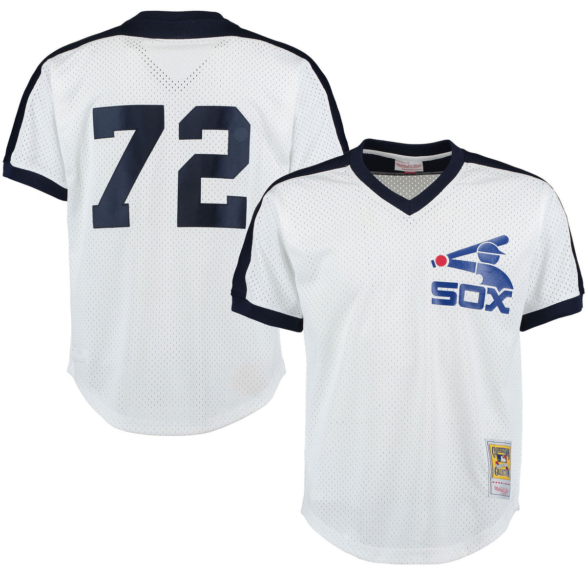 Carlton Fisk #72 Chicago White Sox Mitchell Ness Cooperstown Mesh Limited Batting Practice Jersey - White