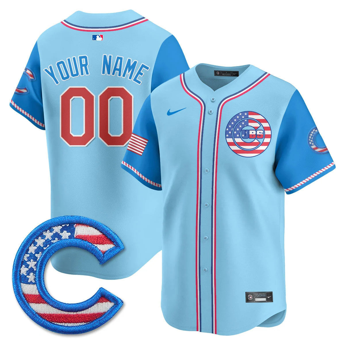 Chicago Cubs 2025 Fourth Of July Vapor Premier Limited Custom Jersey