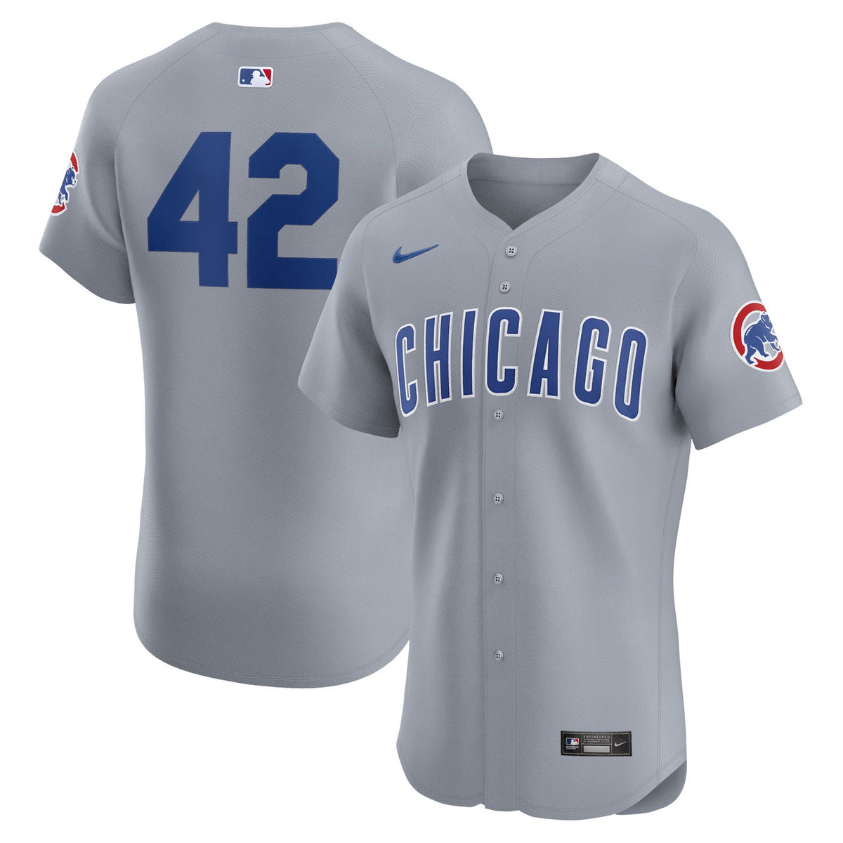 Jackie Robinson #42 Chicago Cubs Nike 2024 Road Day Elite Jersey - Gray