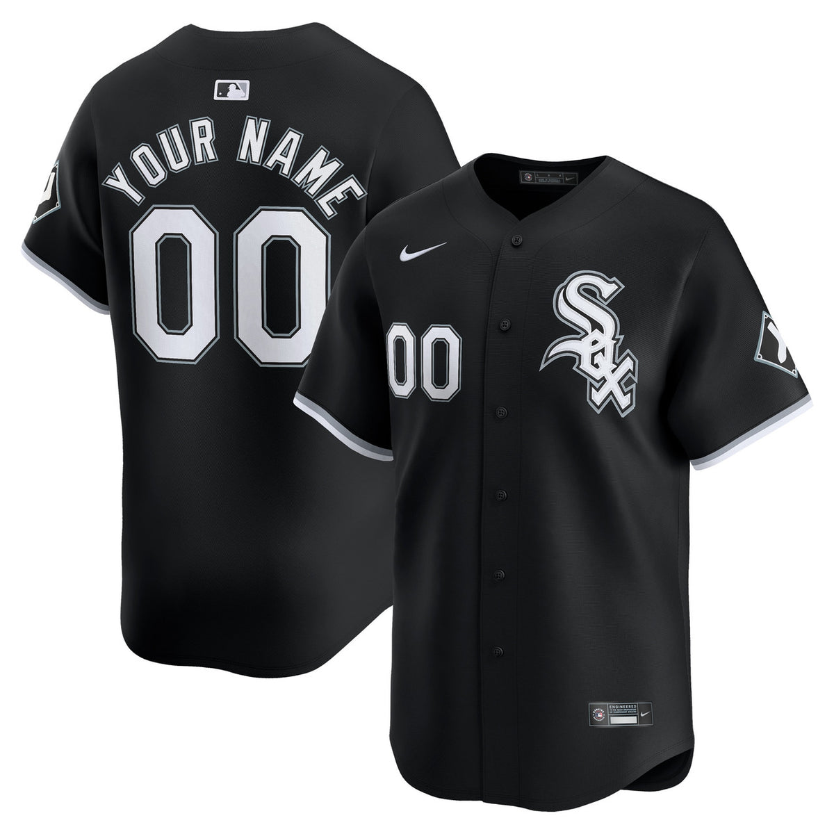 Chicago White Sox Nike Alternate Limited Custom Jersey - Black