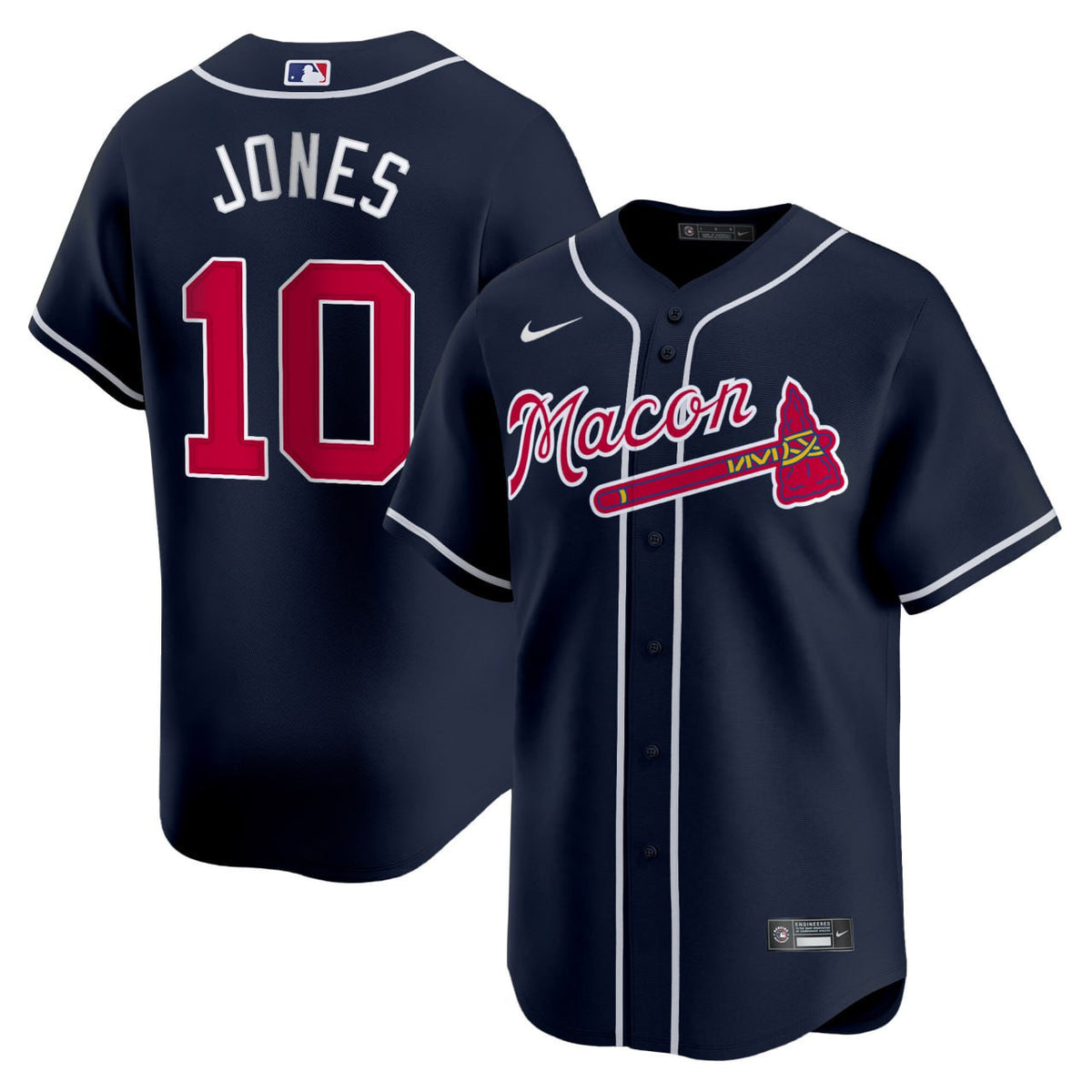 Chipper Jones #10 Atlanta Braves Macon Limited Jersey - Navy
