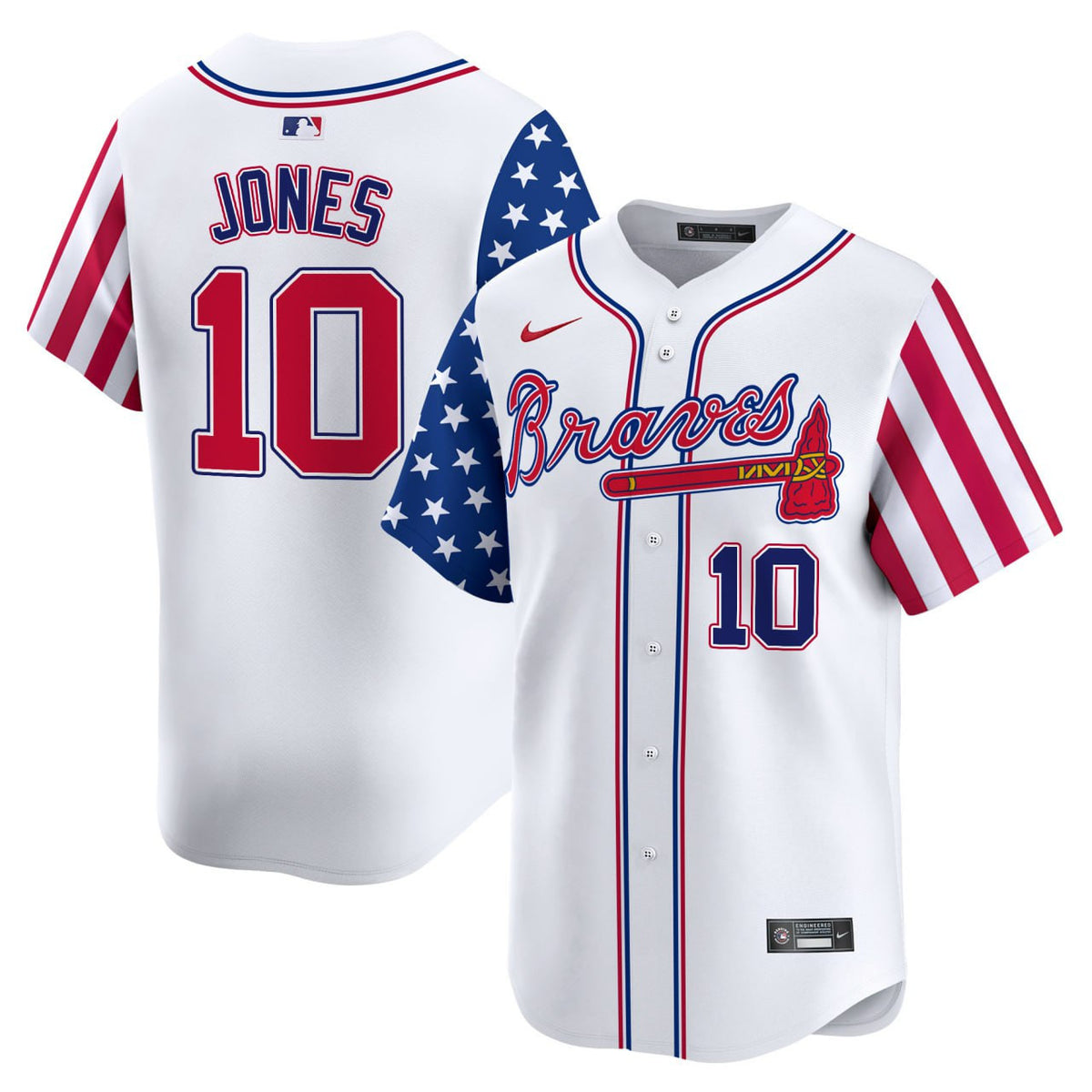 Chipper Jones #10 Atlanta Braves 2024 Independence Day Vapor Premier Limited Jersey - White