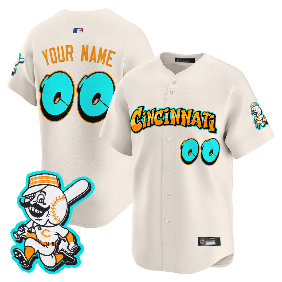 Queen City #44 Cincinnati Reds 'Graffiti Edition' Vapor Premier Limited Custom Jersey