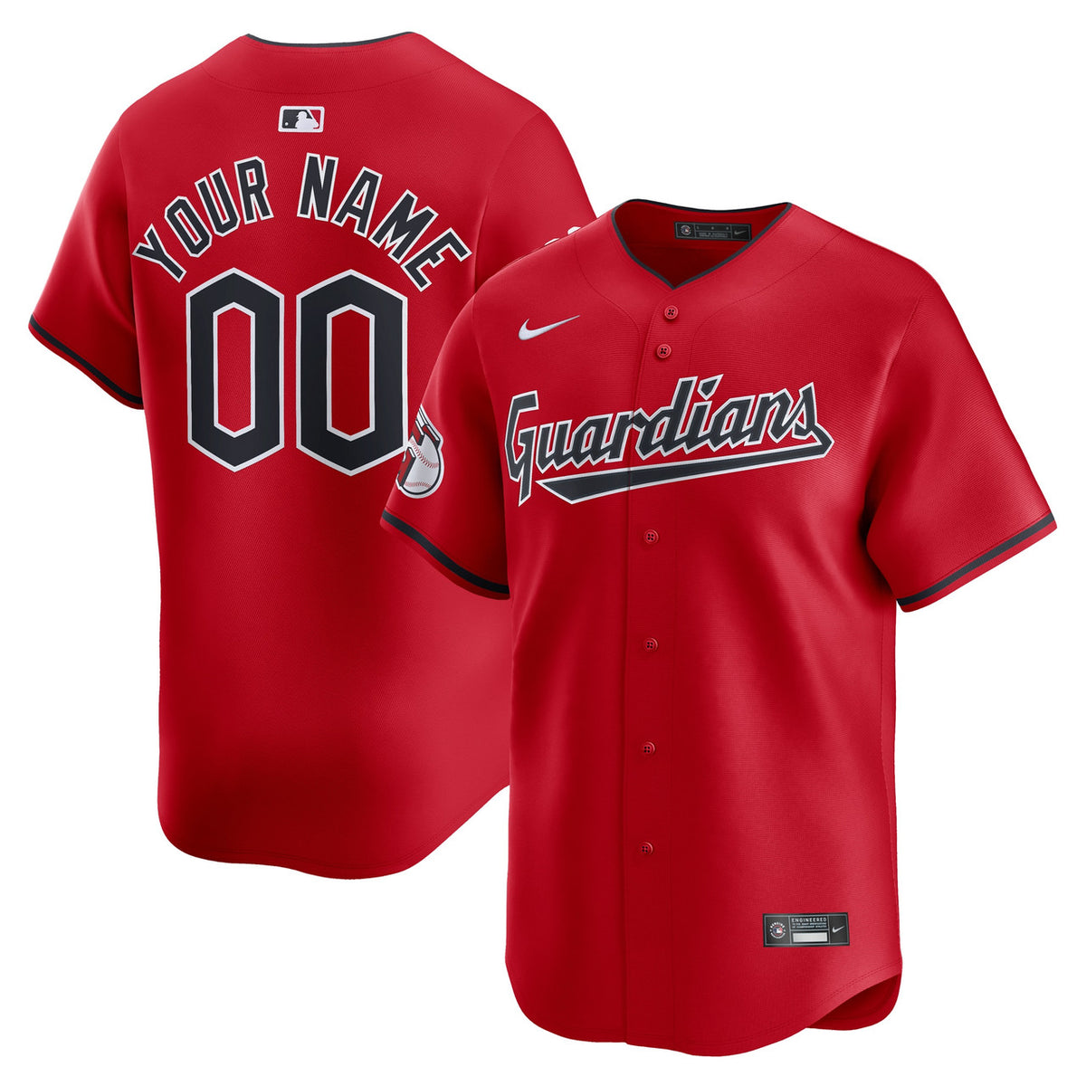 Cleveland Guardians Nike Alternate Limited Custom Jersey - Red