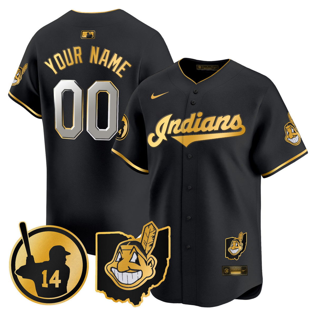 Larry Doby #14 Cleveland Indians Patch Vapor Premier Limited Custom Jersey