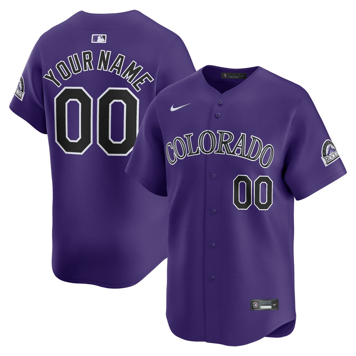 Colorado Rockies Nike Alternate Limited Custom Jersey - Purple