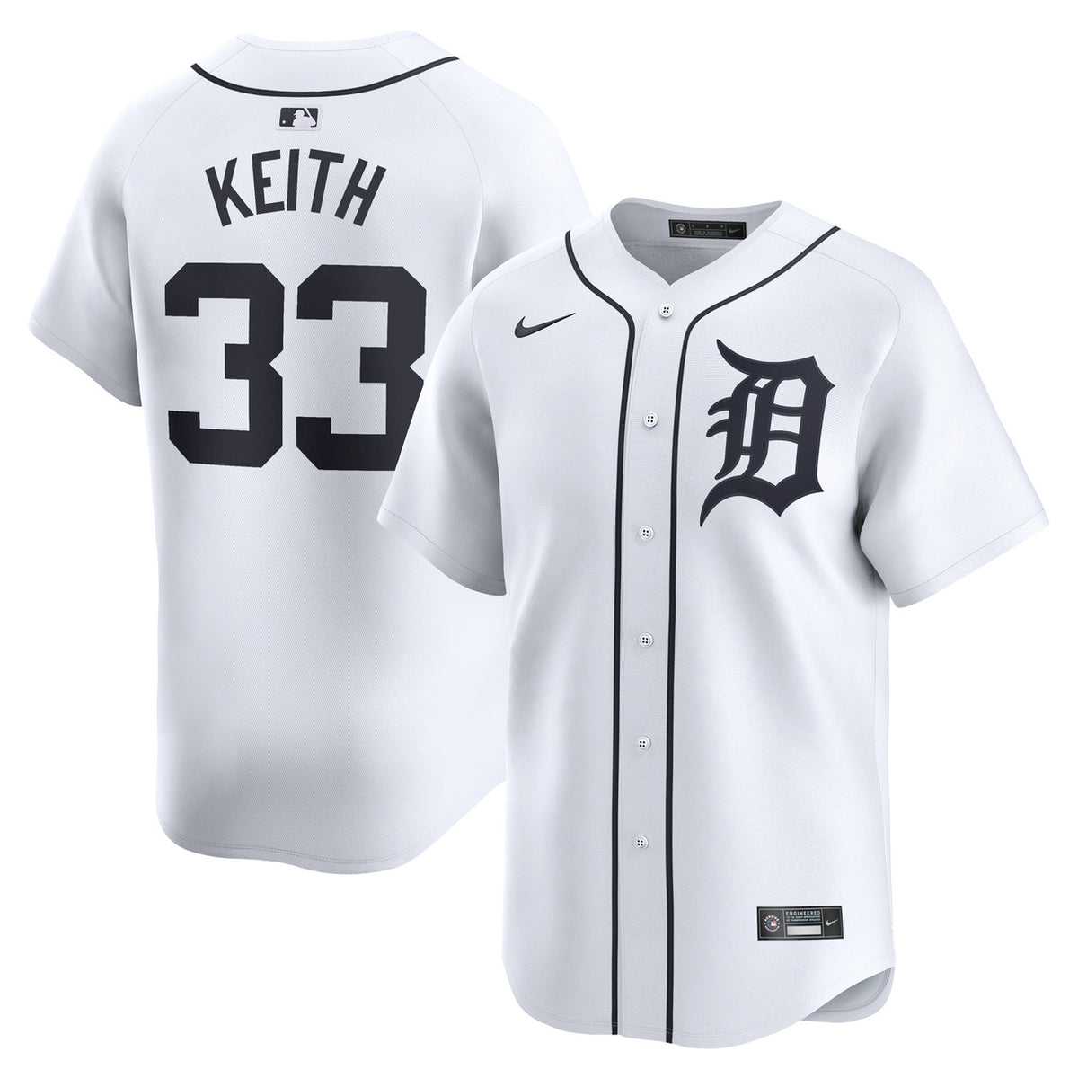 Colt Keith #33 Detroit Tigers Nike Home Limited Player Jersey - White