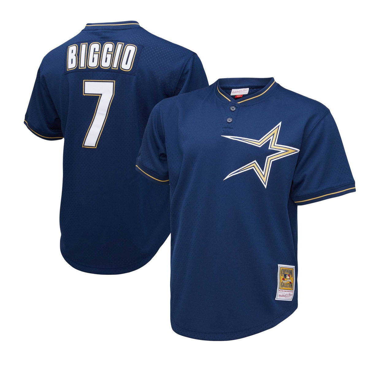 Craig Biggio #7 Houston Astros Mitchell Ness 1991 Cooperstown Mesh Pullover Limited Jersey - Navy