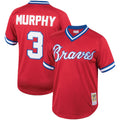 Dale Murphy #3 Atlanta Braves Mitchell Ness Tall Cooperstown Big Mesh Limited Batting Practice Jersey - Red