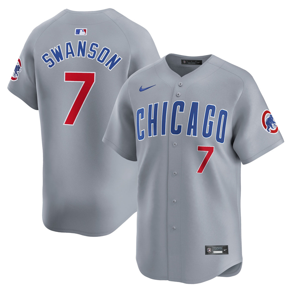 Dansby Swanson #7 Chicago Cubs Nike Road Limited Player Jersey - Gray