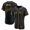 David Ortiz #34 Boston Red Sox White Gold Limited Jersey - Black