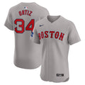 David Ortiz #34 Boston Red Sox Nike Road Elite Sponsor Patch Player Jersey - Gray