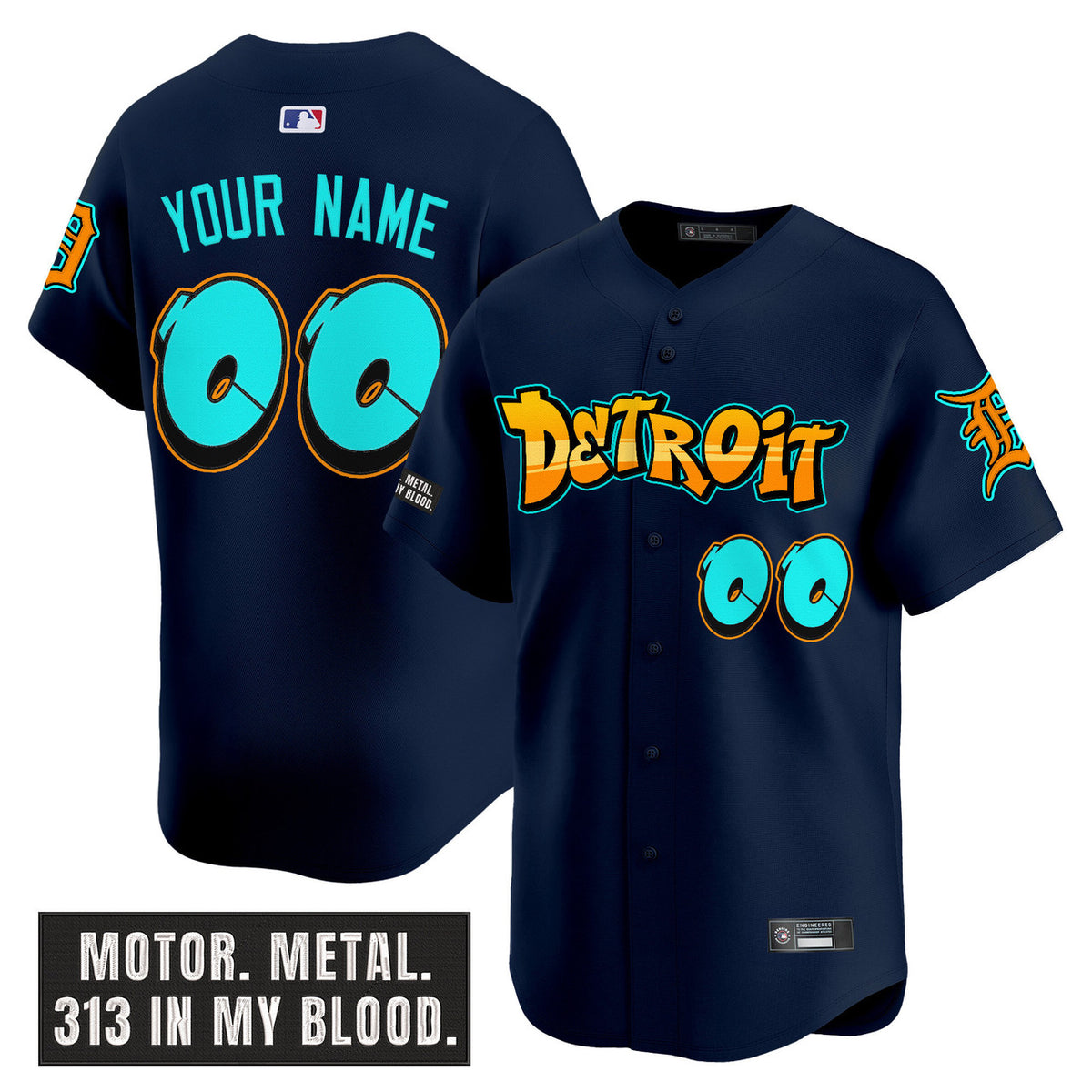 Motor City Detroit Tigers 'Graffiti Edition' Vapor Premier Limited Custom Jersey