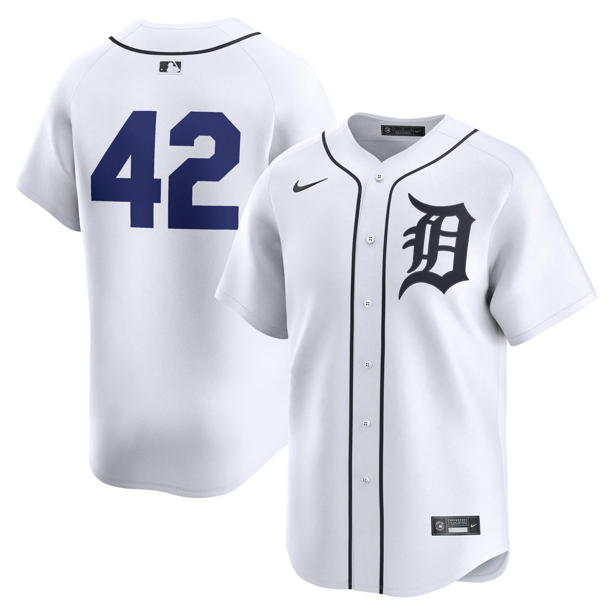 Jackie Robinson #42 Detroit Tigers Nike 2024 Day Home Limited Jersey - White