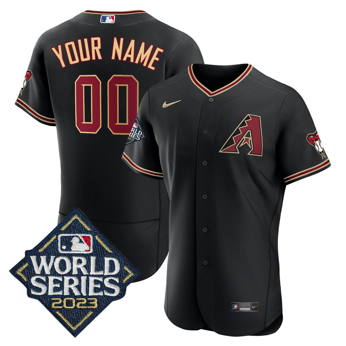 Arizona Diamondbacks 2023 World Series Limited Custom Jersey - Black