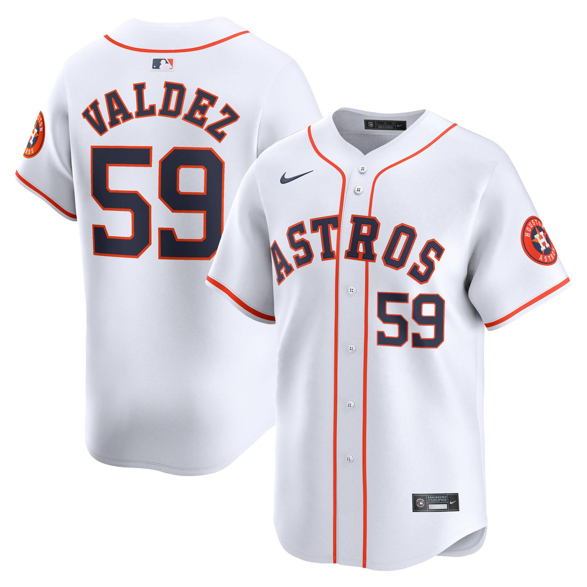 Framber Valdez #59 Houston Astros Nike Home Limited Player Jersey - White