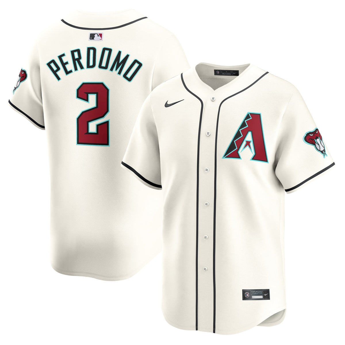 Geraldo Perdomo #2 Arizona Diamondbacks Nike Home Limited Player Jersey - White