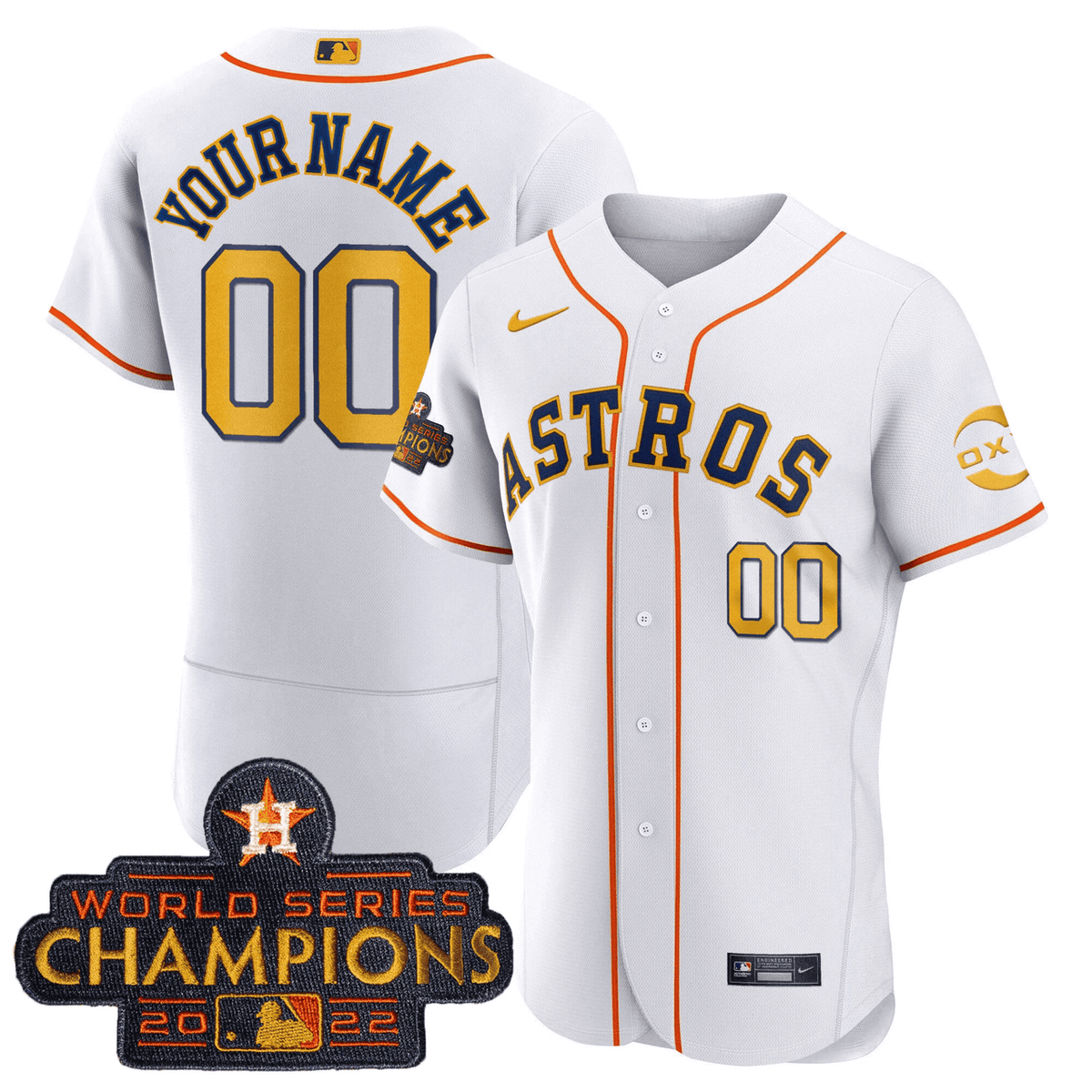 Houston Astros 2022 Champions Rush Limited Custom Jersey - Gold