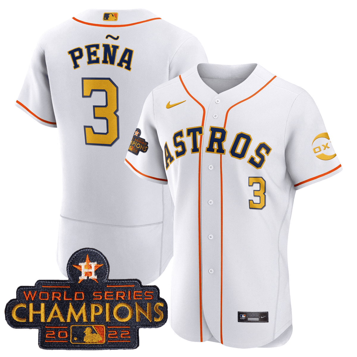 Houston Astros 2022 Champions Rush Oxy Patch Limited Flex Base Jersey - Gold