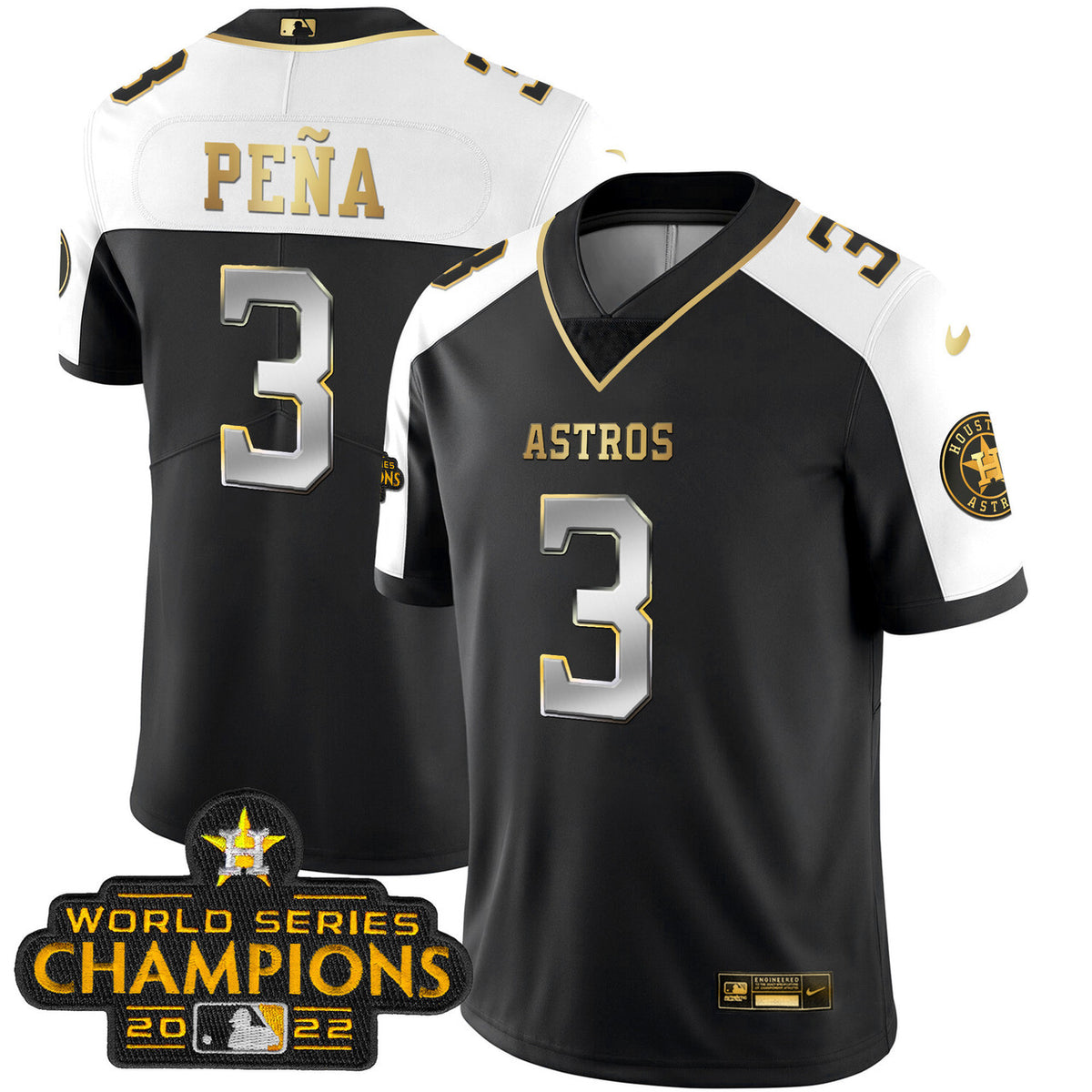 Houston Astros 2023 Champions Patch Vapor Limited Jersey - Gold