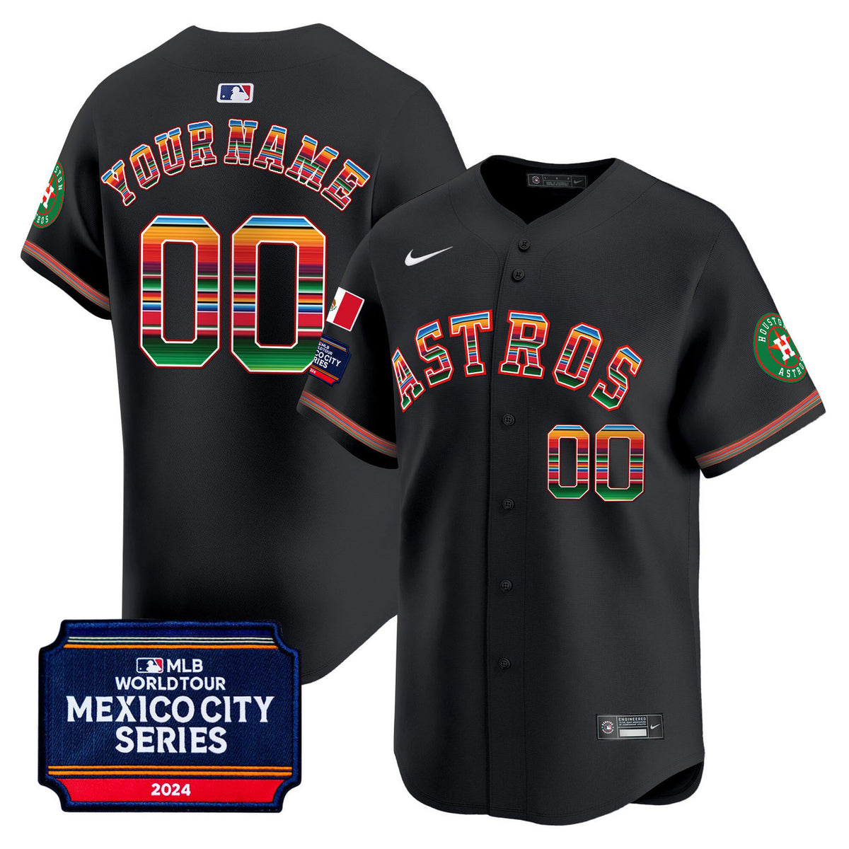 Houston Astros 2024 Mexico City Series Patch Vapor Premier Limited Custom Jersey