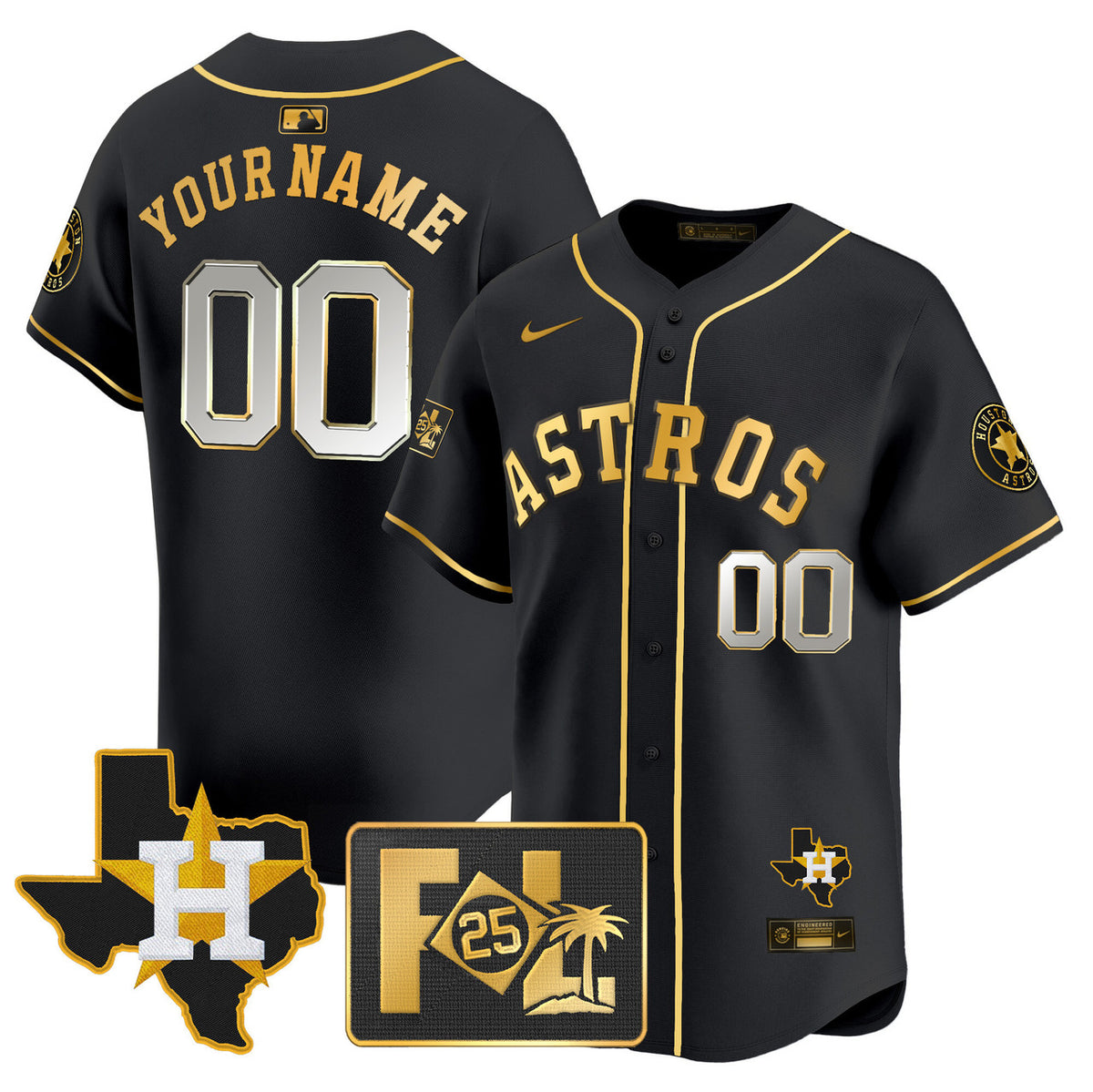 Houston Astros 2025 Spring Training Texas Patch Vapor Premier Limited Custom Jersey