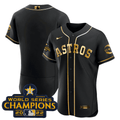 Black Gold #1 Houston Astros Rush Blank No Name Limited Jersey