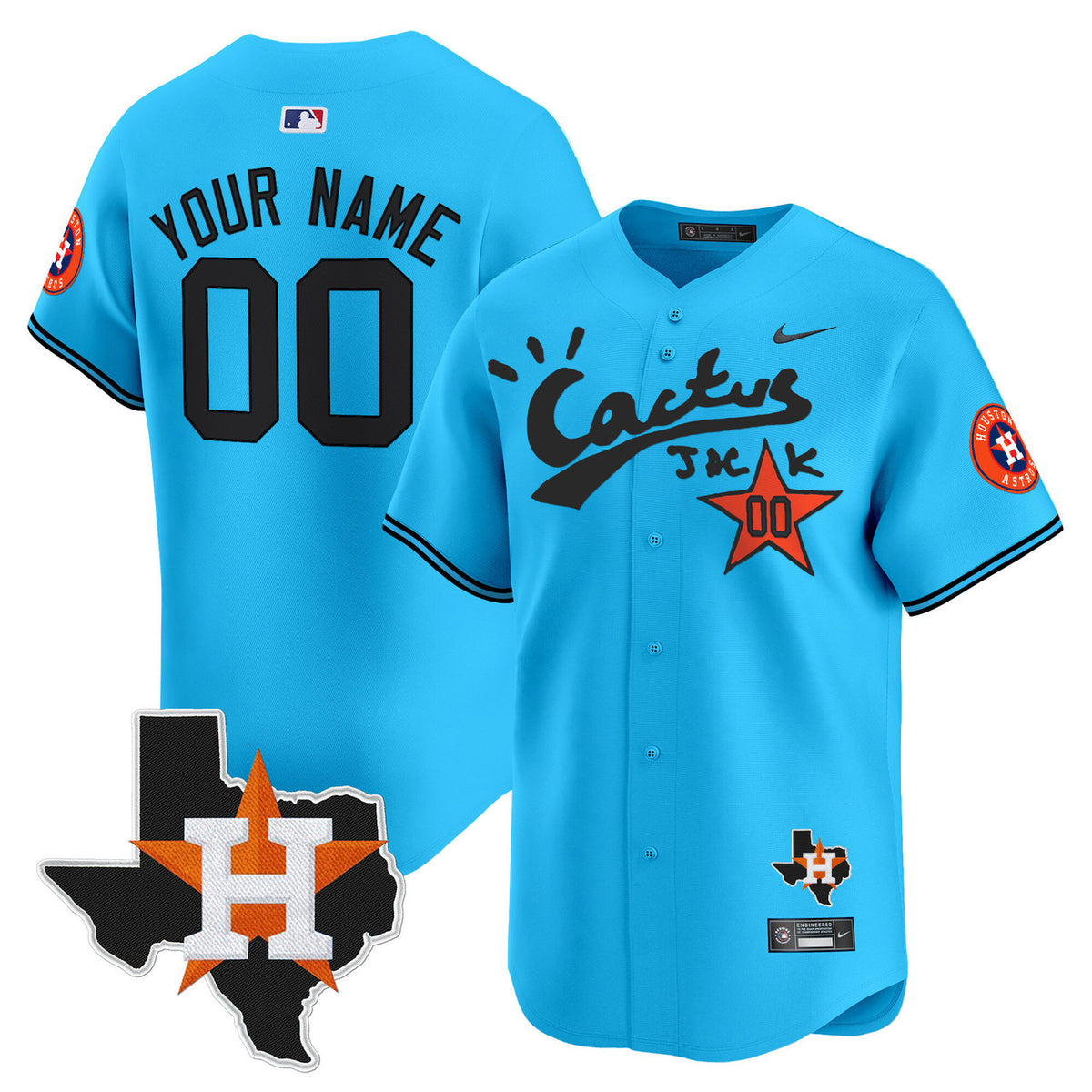 Houston Astros Cactus Jack Patch Vapor Premier Limited V11 Custom Jersey