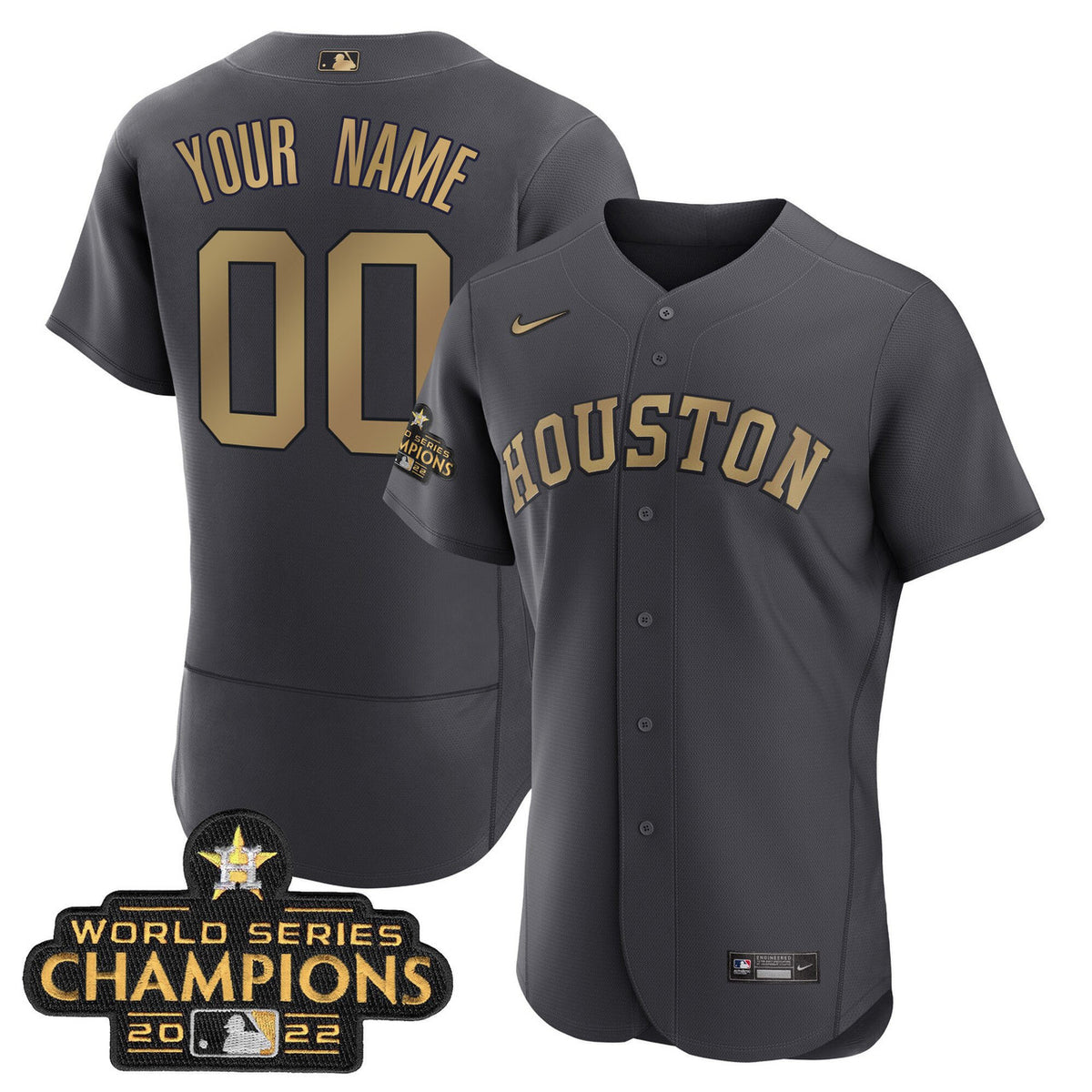 Houston Astros 2023 Champions Limited Custom Jersey - Charcoal