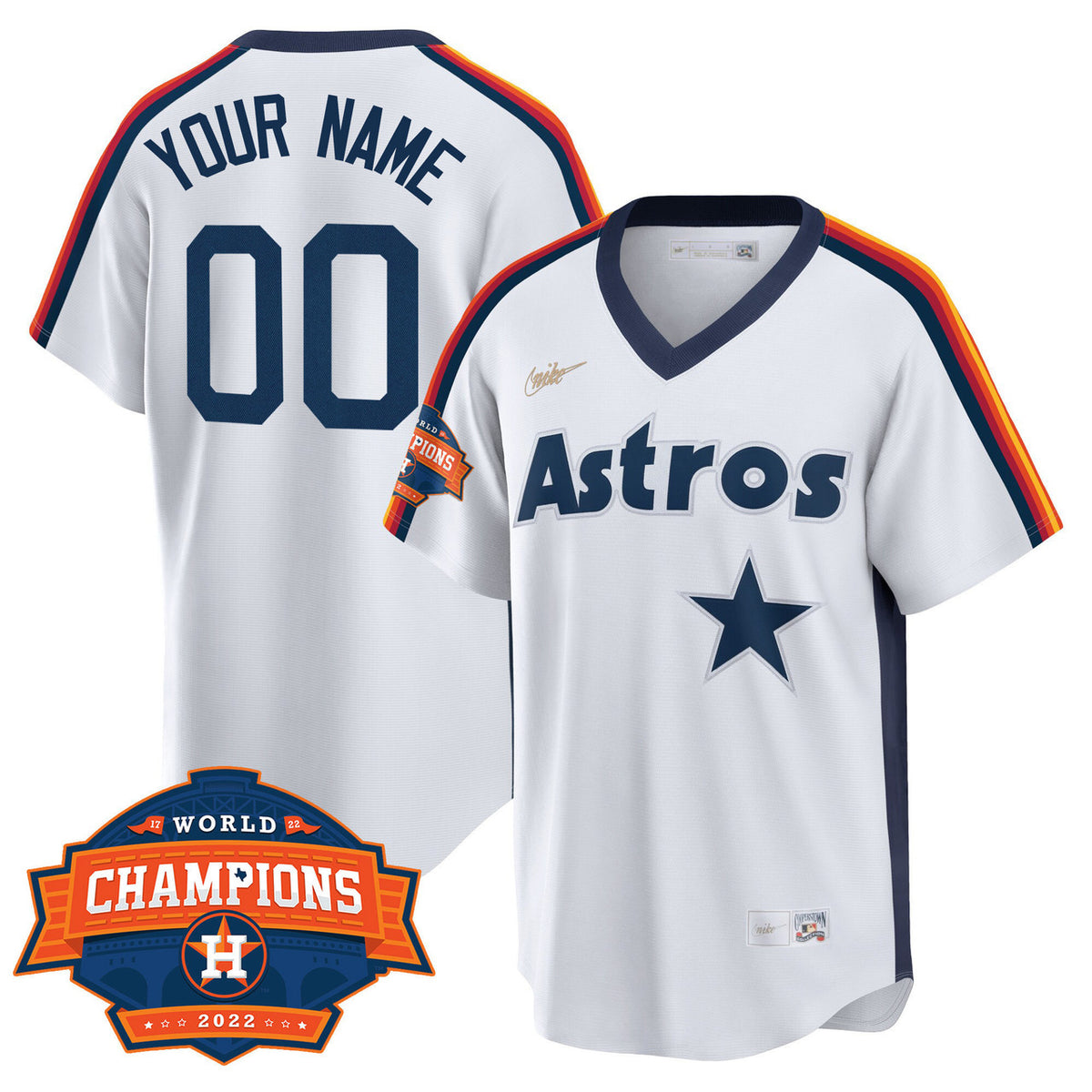 Houston Astros 2022 Home Cooperstown Champions Limited Custom Name Number Player Jersey