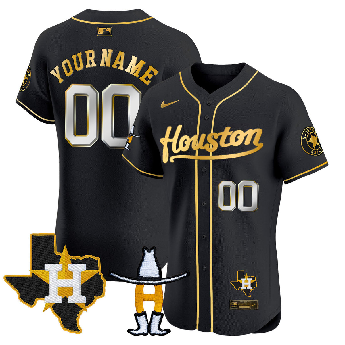 Houston Astros Houston Rodeo Patch Vapor Premier Elite Custom Jersey
