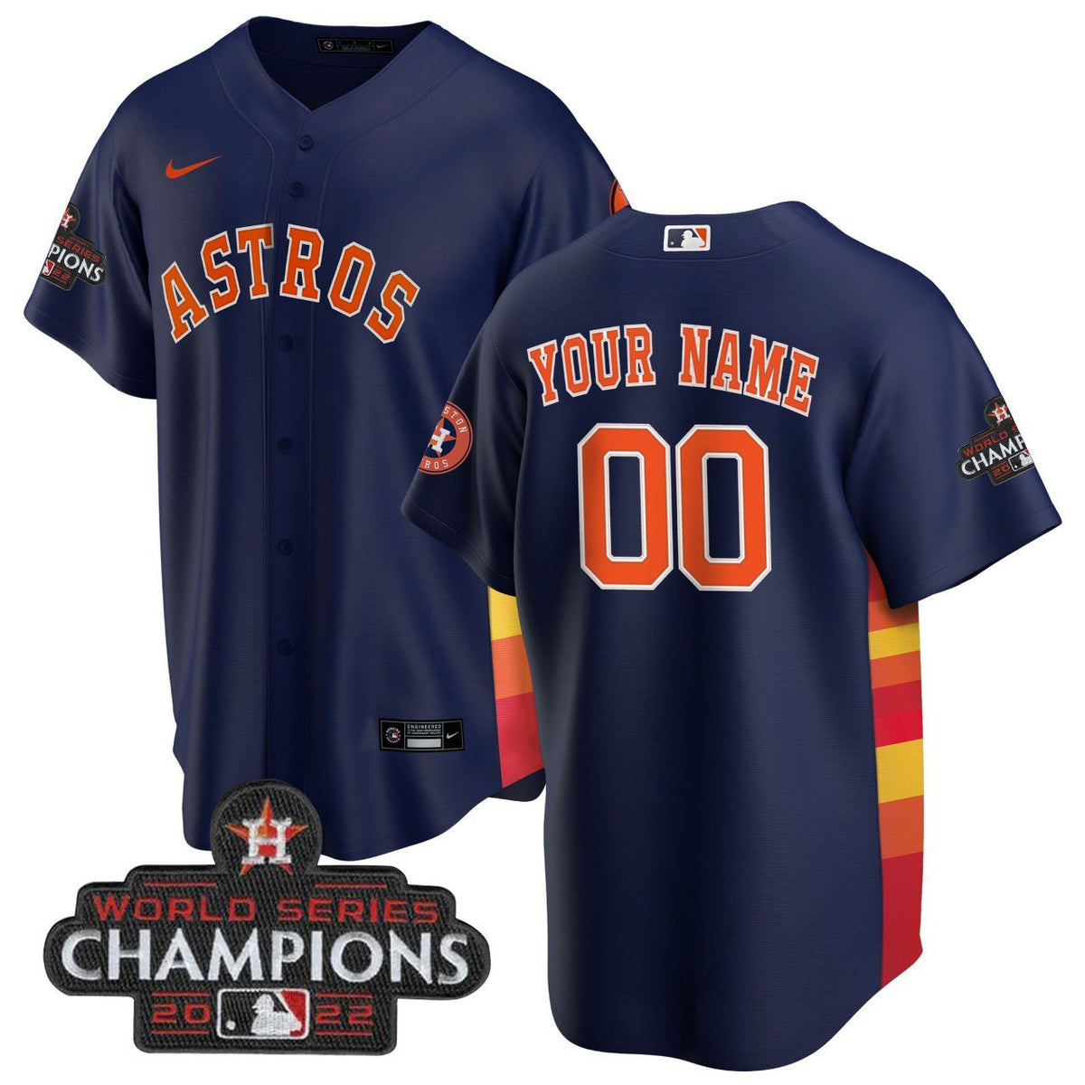 Custom Name Houston Astros Number Limited Jersey - Navy