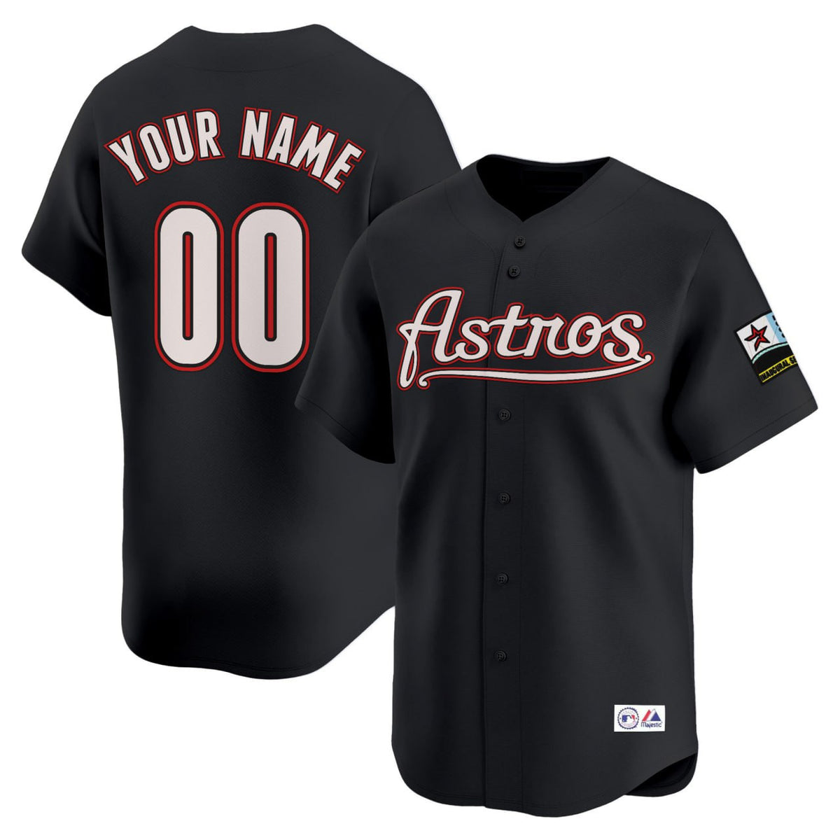 Black Limited Houston Astros Retro Custom Jersey
