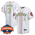 White Gold Houston Astros 2022 Special World Series Champions Patch Limited Jersey