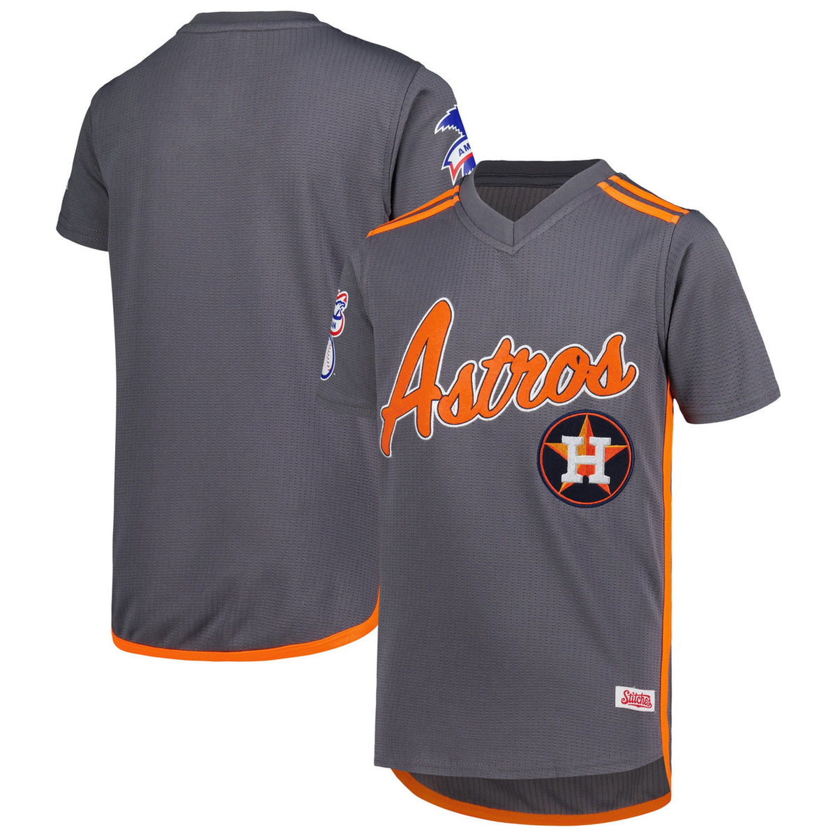Houston Astros Youth Stitches Team V-Neck Limited Jersey - Charcoal