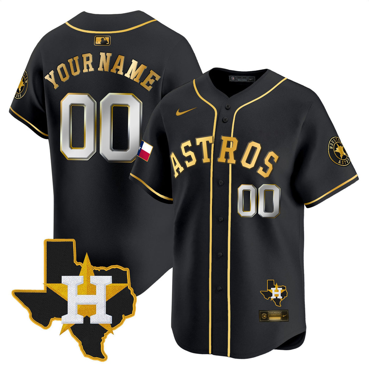 Texas Patch Houston Astros Vapor Premier Limited Custom Jersey