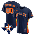 Texas State Houston Astros Patch Limited Custom Jersey - Navy
