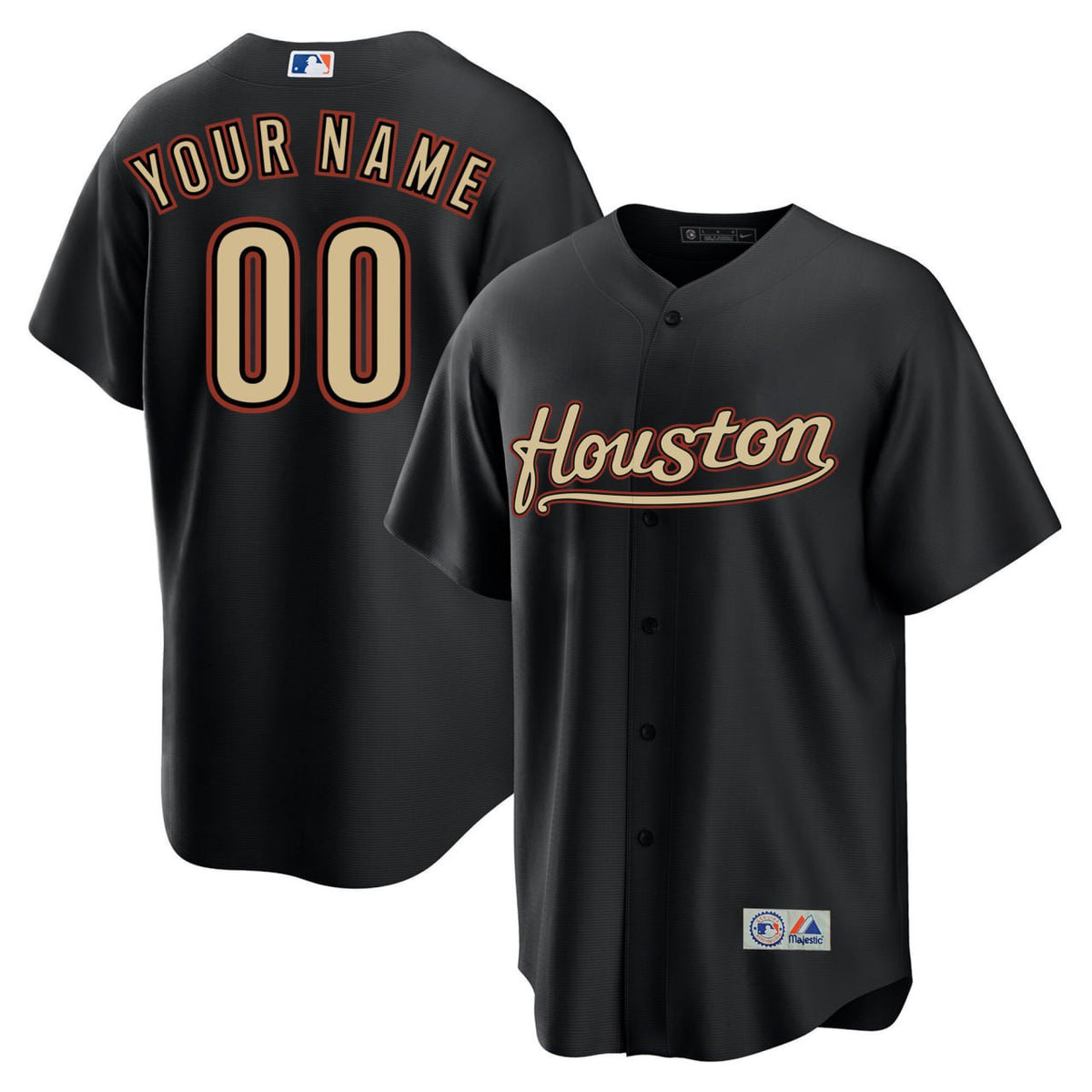Houston Astros Limited Throwback Custom Jersey - Black