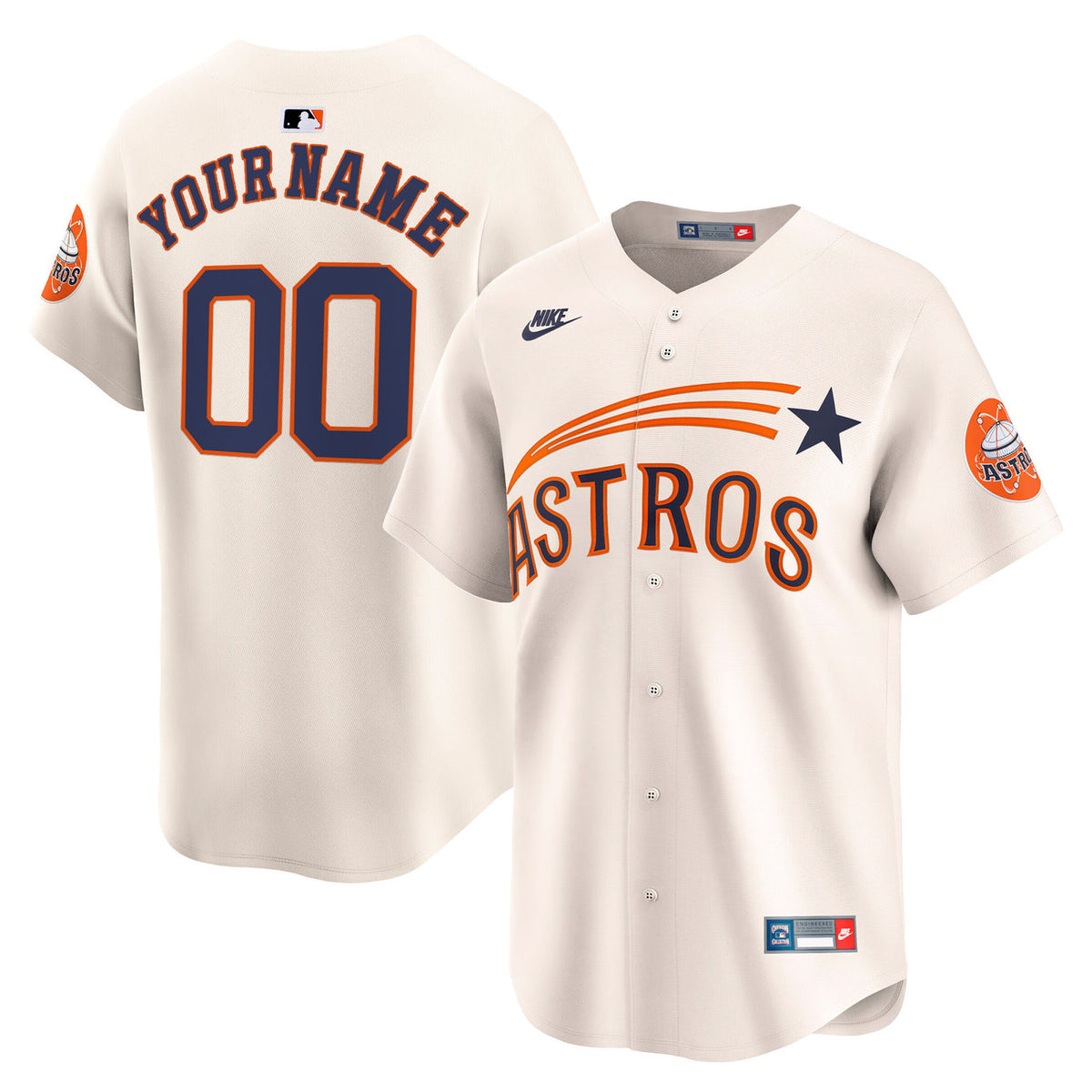 Houston Astros Throwback Cooperstown Vapor Premier Limited Custom Jersey