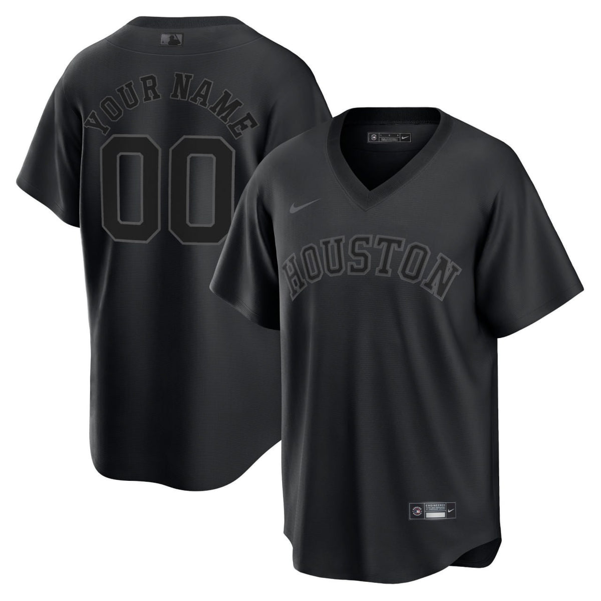 Black Limited V #22 Houston Astros Triple Apor Custom Jersey
